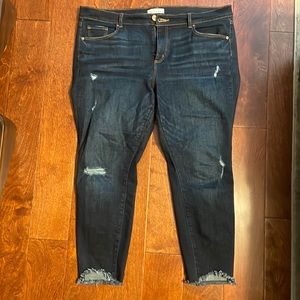 Loft cropped raw hem jeans